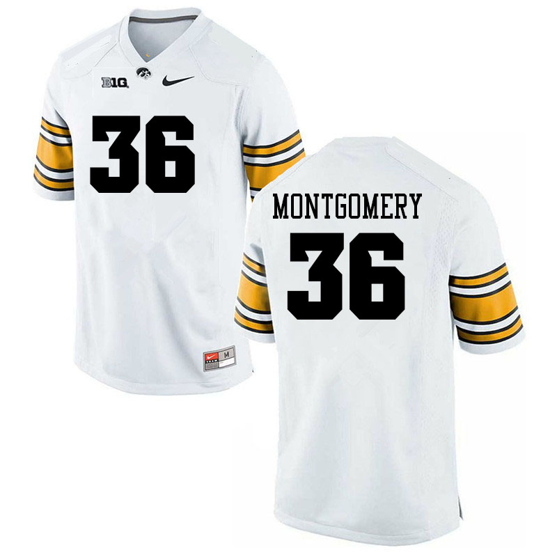 Men #36 Jayden Montgomery Iowa Hawkeyes College Football Alternate Jerseys Sale-White - Click Image to Close